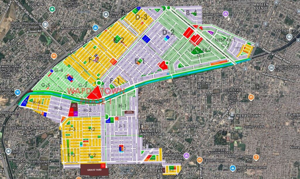 Wapda Town Lahore Map